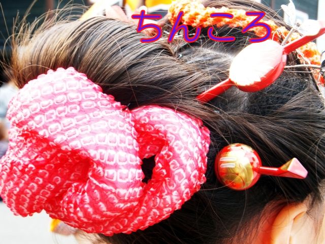 ちんころ,七五三,三歳女の子,髪飾りの付け方