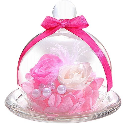 勤労感謝の日のプレゼントランキング_プリザードフラワー_TEATSIGHT ガラスポット入り バラ2輪