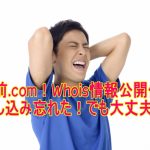 お名前.comでWhois情報公開代行設定し忘れた時費用0円で設定する方法。