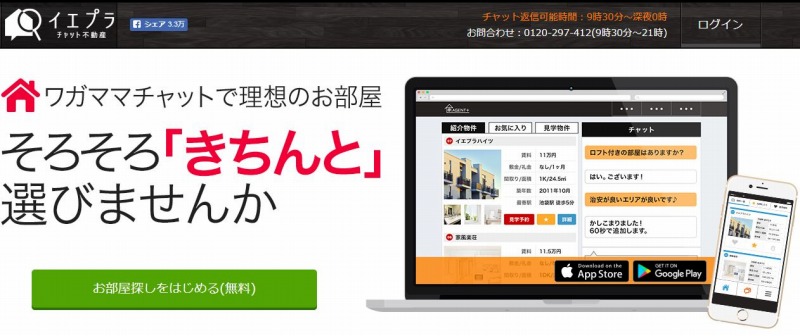 ietty.イエプラ,チャット不動産,賃貸不動産屋